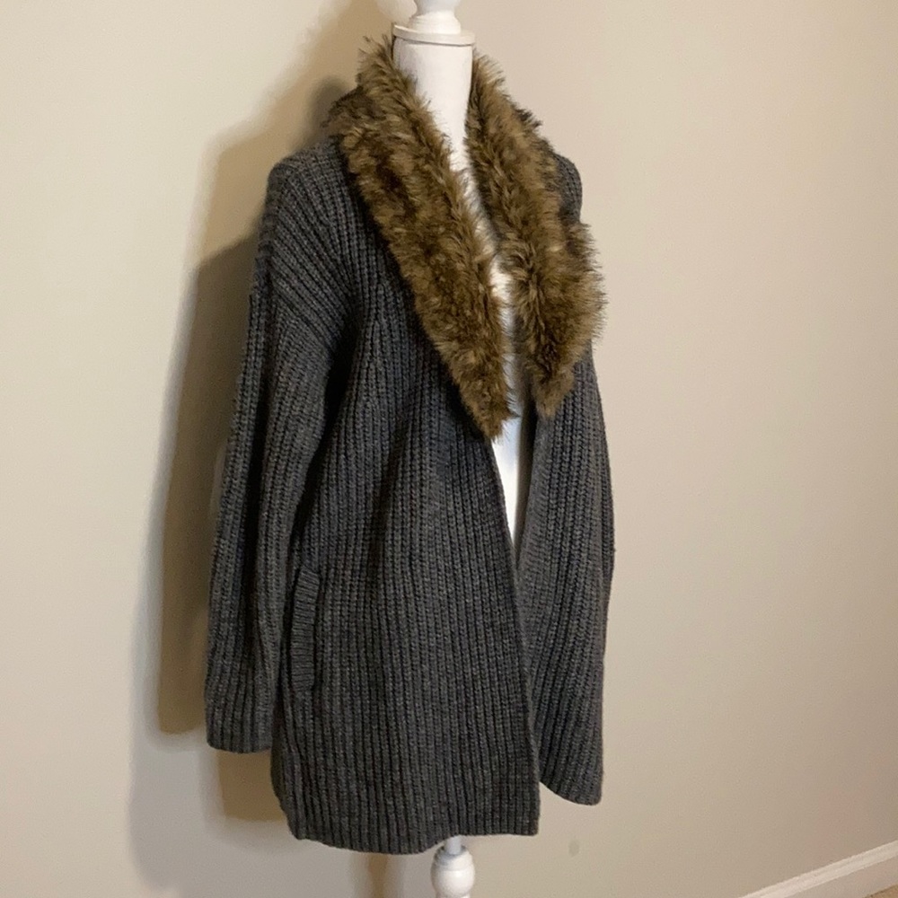 Ann Taylor Faux Collar Sweater Coat - Picture 3 of 12